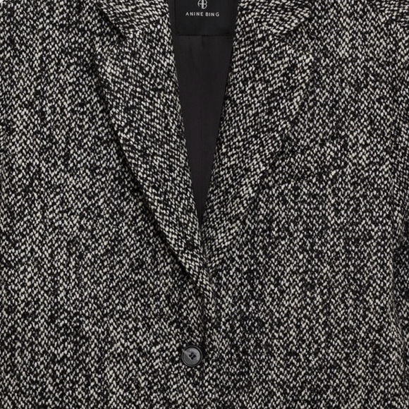 NWT anine bing quinn tweed blazer salt and pepper size medium - Picture 3 of 4